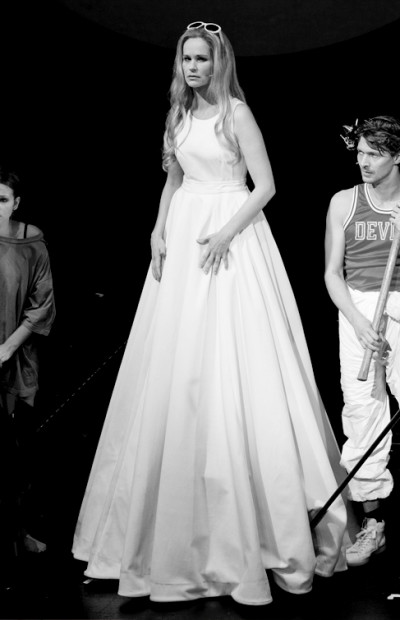 Theater Aachen: Faust 1+2, Katja Zinsmeister, Markus Weickert, Marie Hacke, © Foto: Manthei
